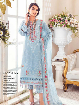 GulAhmed Summer Premium Embroidered Lawn Unstitched 3Pc Suit PM-32027