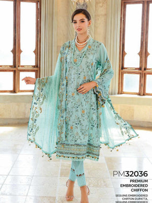 GulAhmed Summer Premium Embroidered Lawn Unstitched 3Pc Suit PM-32036