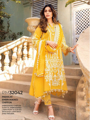 GulAhmed Summer Premium Embroidered Lawn Unstitched 3Pc Suit PM-32042