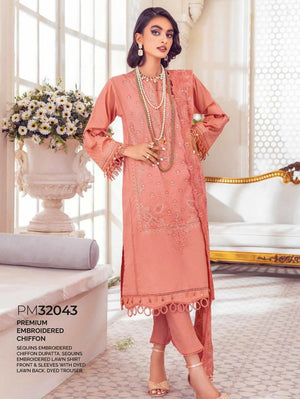 GulAhmed Summer Premium Embroidered Lawn Unstitched 3Pc Suit PM-32043