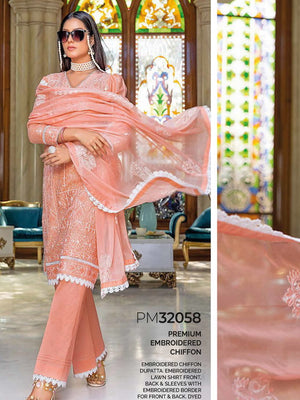 GulAhmed Summer Premium Embroidered Lawn Unstitched 3Pc Suit PM-32058