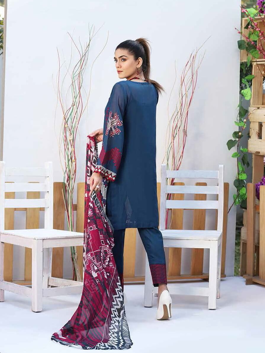 Puri Fabrics Panache Embroidered Swiss Lawn 2020 3PC Suit D-06 - FaisalFabrics.pk