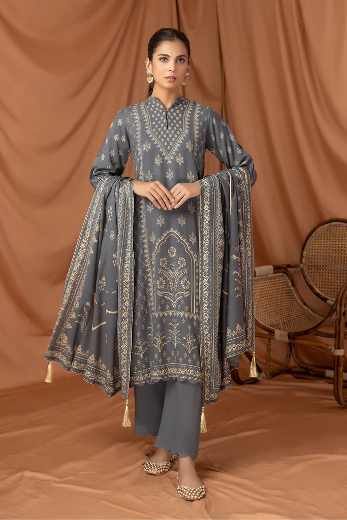 Lakhany LSM Pashmina Printed Unstitched 3Pc Suit PPC-306-C