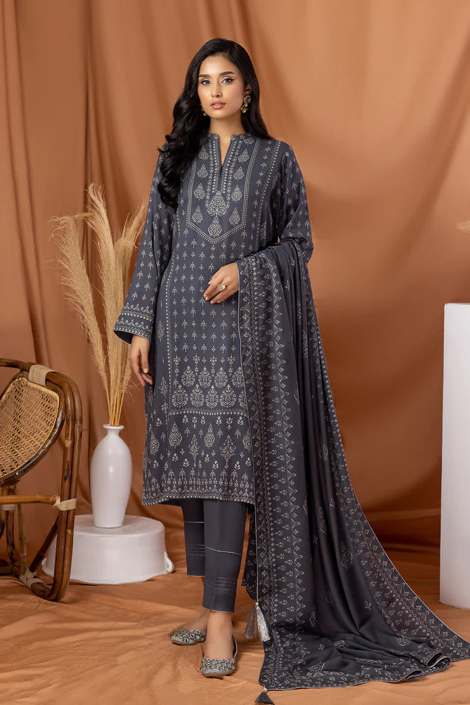 Lakhany LSM Pashmina Printed Unstitched 3Pc Suit PPC-307-B