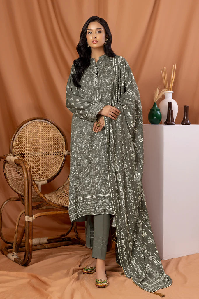 Lakhany LSM Pashmina Printed Unstitched 3Pc Suit PPC-308-B