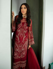 Emaan Adeel Luxury Pret Formal Wedding Suit PR-55 SCARLET RED - FaisalFabrics.pk