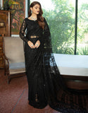 Emaan Adeel Luxury Embroidered Formal Wedding Saree PR-58 MAJESTIC BLACK