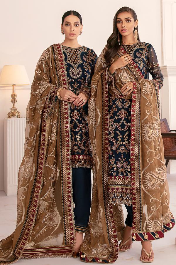 Baroque Chantelle Embroidered Chiffon 3 Piece Suit Precious - FaisalFabrics.pk