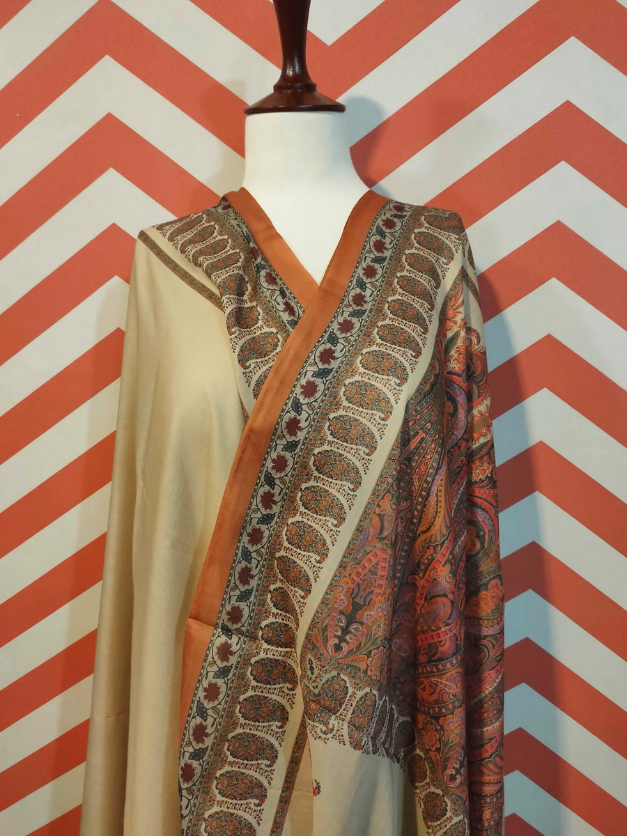 Premium Printed Border Shawl for women Lawn Fabric PSL-02 - FaisalFabrics.pk