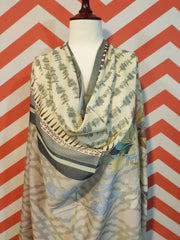 Premium Printed Border Shawl for women Lawn Fabric PSL-04 - FaisalFabrics.pk