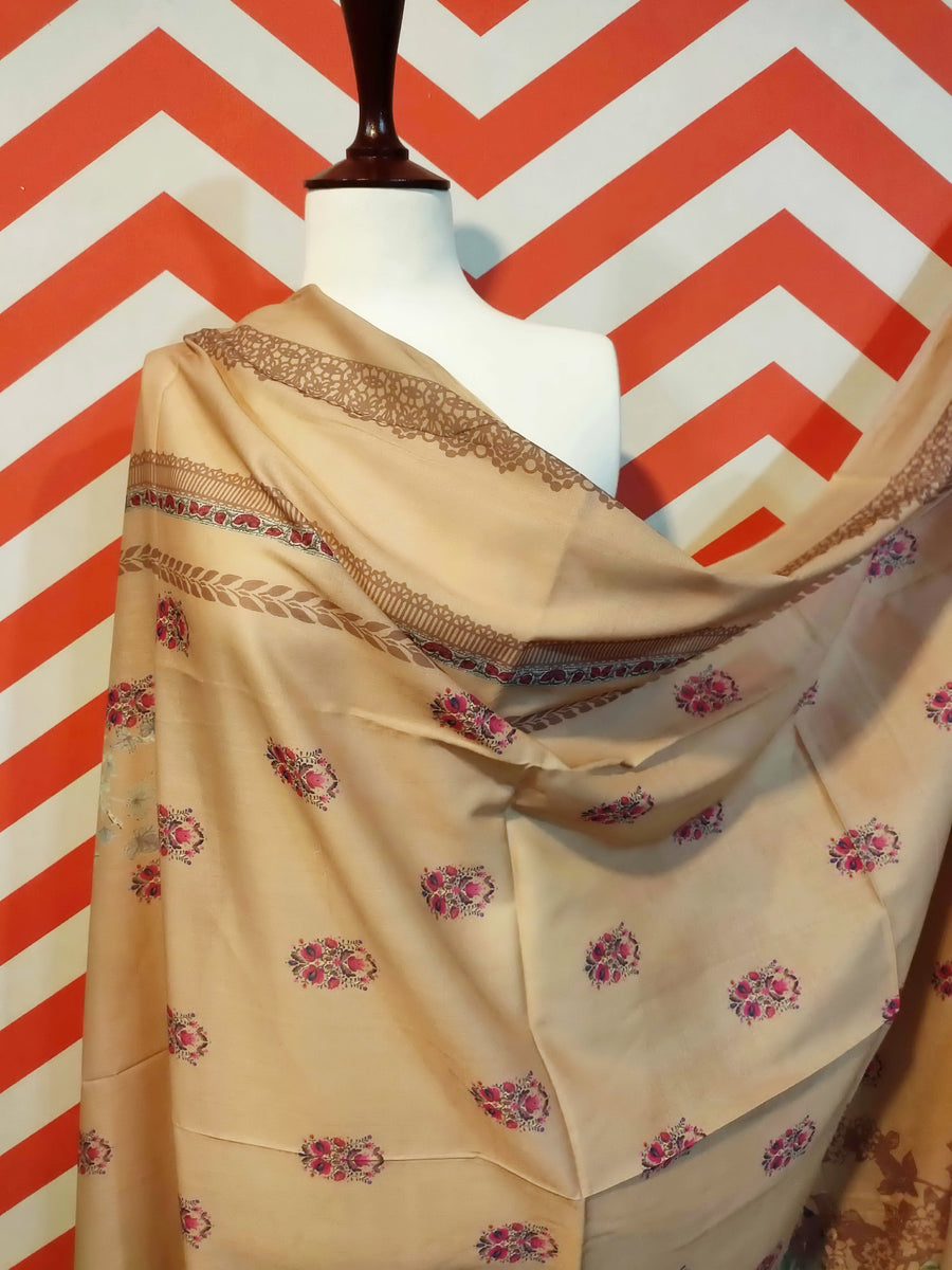 Premium Printed Border Shawl for women Lawn Fabric PSL-06 - FaisalFabrics.pk