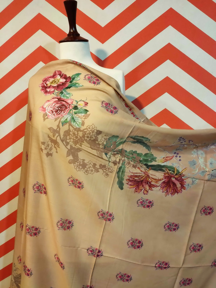 Premium Printed Border Shawl for women Lawn Fabric PSL-06 - FaisalFabrics.pk