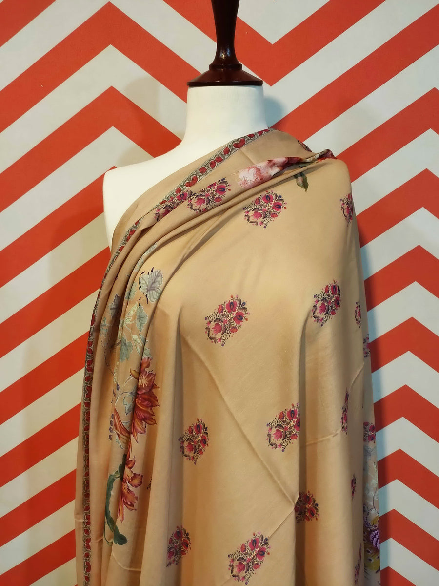Premium Printed Border Shawl for women Lawn Fabric PSL-06 - FaisalFabrics.pk