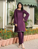 HemStitch Casual Pret Embroidered Purple Linen 2Pc Suit IMC00106