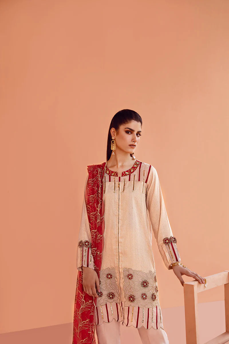 Maria Osama Khan Ethereal Basic Pret 3Pc Suit - PALE PINK