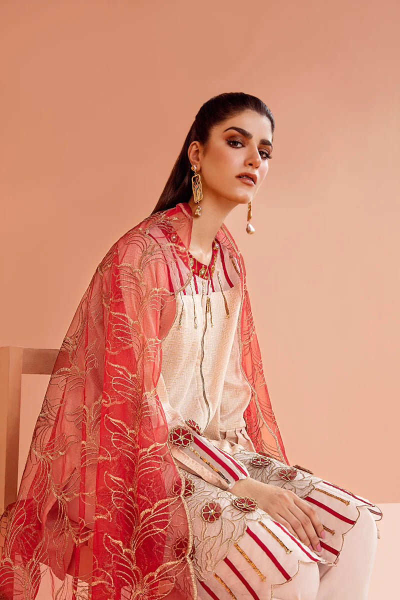 Maria Osama Khan Ethereal Basic Pret 3Pc Suit - PALE PINK