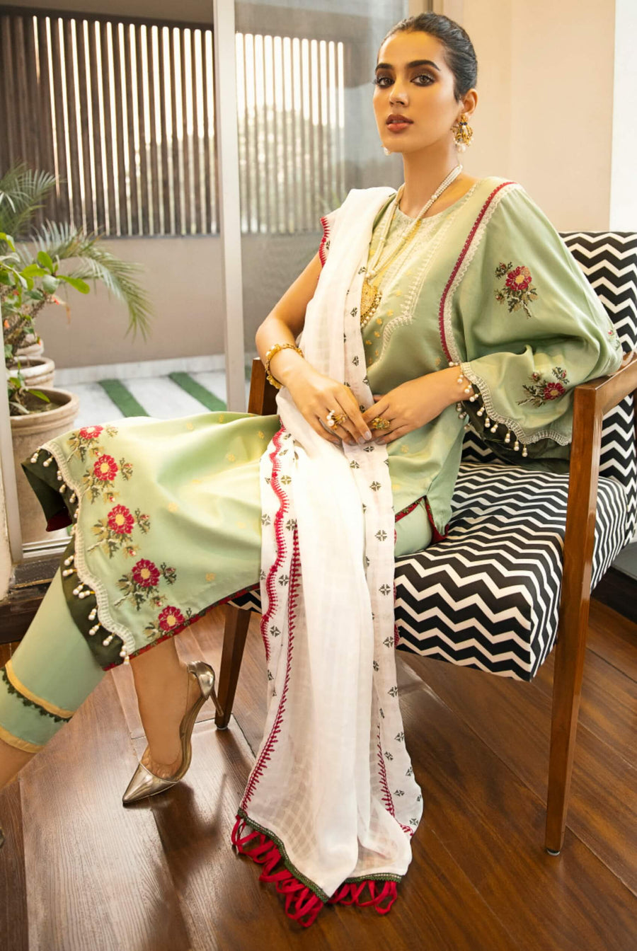 Panache By Puri Fabrics Embroidered Lawn 3 Piece Unstitched Suit P-09 - FaisalFabrics.pk