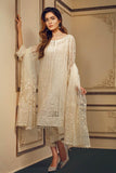 Baroque Chantelle Embroidered Chiffon 3 Piece Suit BQ-09 Pearl Luster