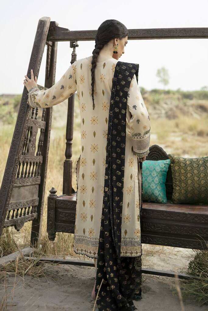 Qalamkar QLine II Lawn Embroidered Unstitched 3 Piece Suit EE-01 - FaisalFabrics.pk