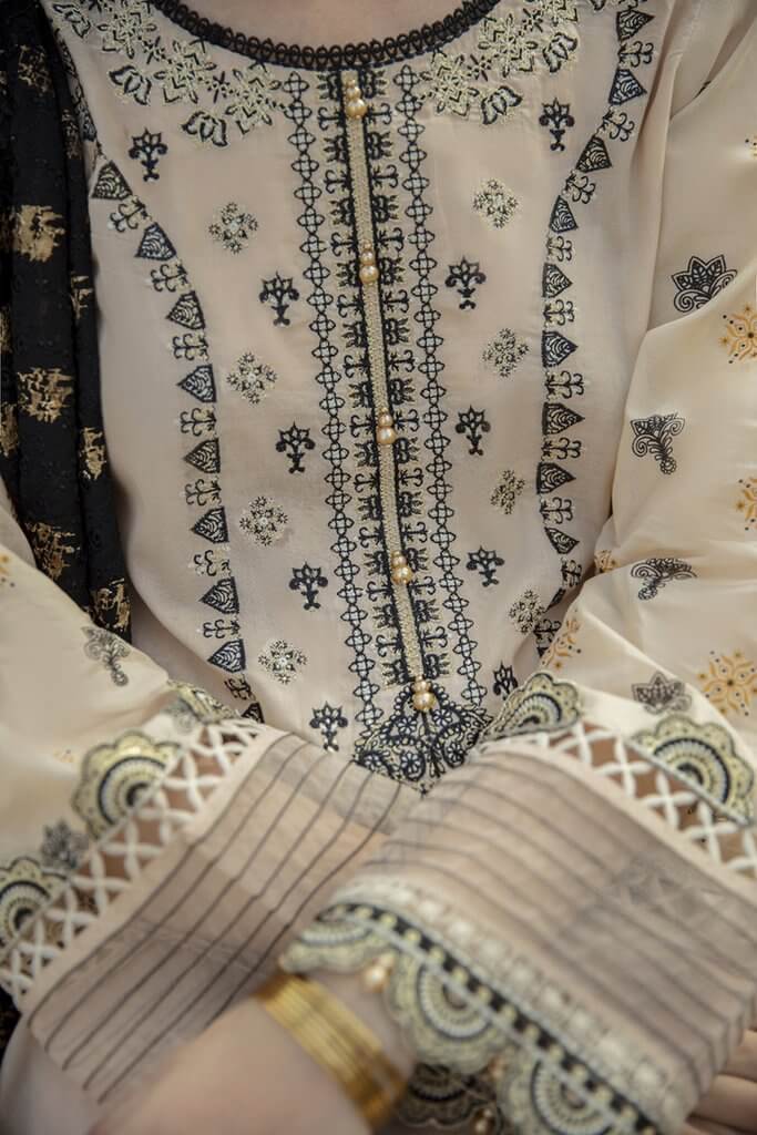 Qalamkar QLine II Lawn Embroidered Unstitched 3 Piece Suit EE-01 - FaisalFabrics.pk