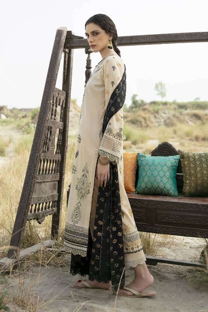 Qalamkar QLine II Lawn Embroidered Unstitched 3 Piece Suit EE-01 - FaisalFabrics.pk