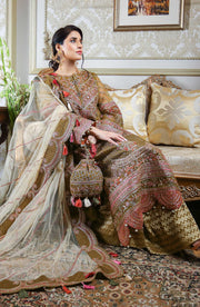 Waresha Rang Reet Unstitched Luxury Formal 3Pc Suit D-05 QAMERI
