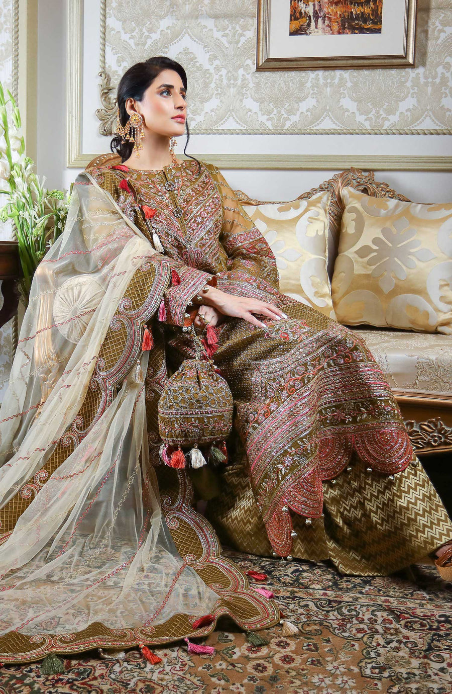 Waresha Rang Reet Unstitched Luxury Formal 3Pc Suit D-05 QAMERI