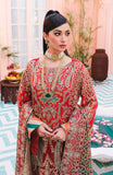 MASHQ Premium Embroidered Formals 3pc Suit QFD-0037 RED TEMPLE - FaisalFabrics.pk