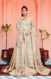 MASHQ Premium Embroidered Formals 3pc Suit QFG-0016 DRAMATIC-SILHOUETTE - FaisalFabrics.pk