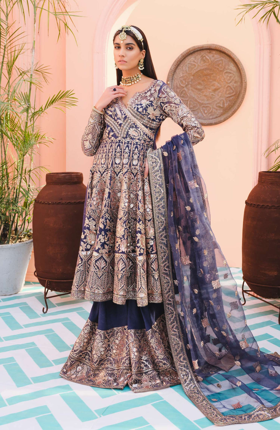 MASHQ Premium Embroidered Formals 3pc Suit QFP-0005 FOLK TALES - FaisalFabrics.pk