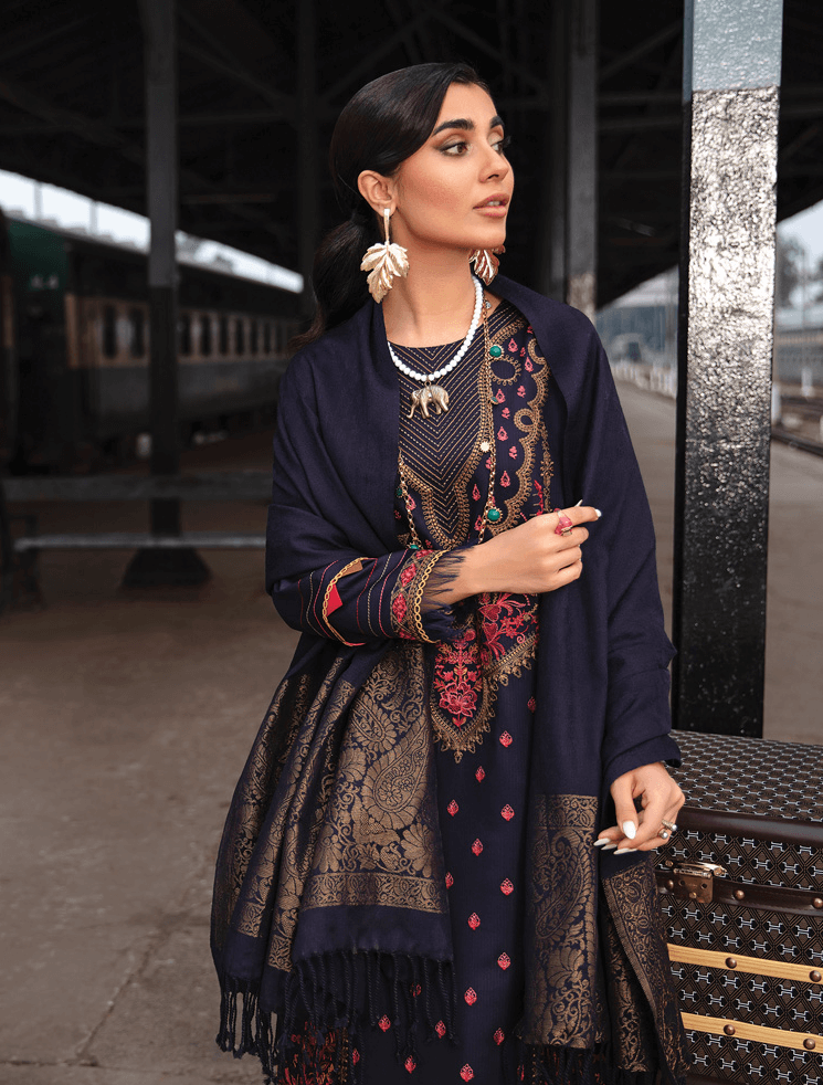 Rang Rasiya Safarnama Embroidered Unstitched Cotail 3Pc D-06 Qainat