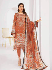 Ramsha Reet Fall Winter Embroidered Linen Unstitched 3pc Suit R-204 - FaisalFabrics.pk