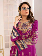 Ramsha Reet Fall Winter Embroidered Linen Unstitched 3pc Suit R-209 - FaisalFabrics.pk