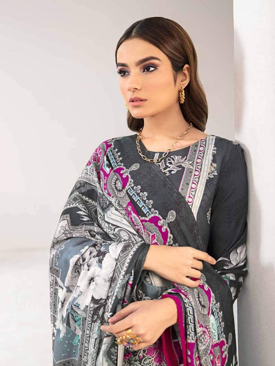 Ramsha Reet Fall Winter Embroidered Linen Unstitched 3pc Suit R-210 - FaisalFabrics.pk