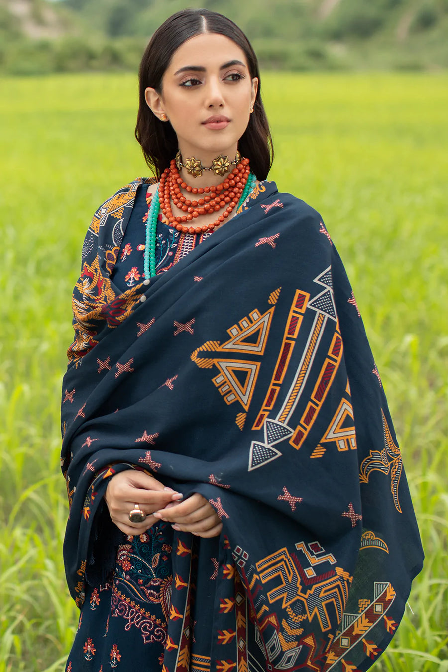 Ramsha Reet Embroidered Luxury Karandi Unstitched 3Pc Suit R-607