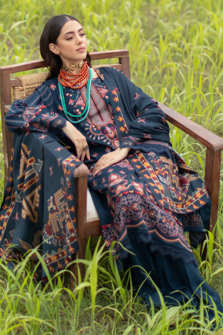 Ramsha Reet Embroidered Luxury Karandi Unstitched 3Pc Suit R-607