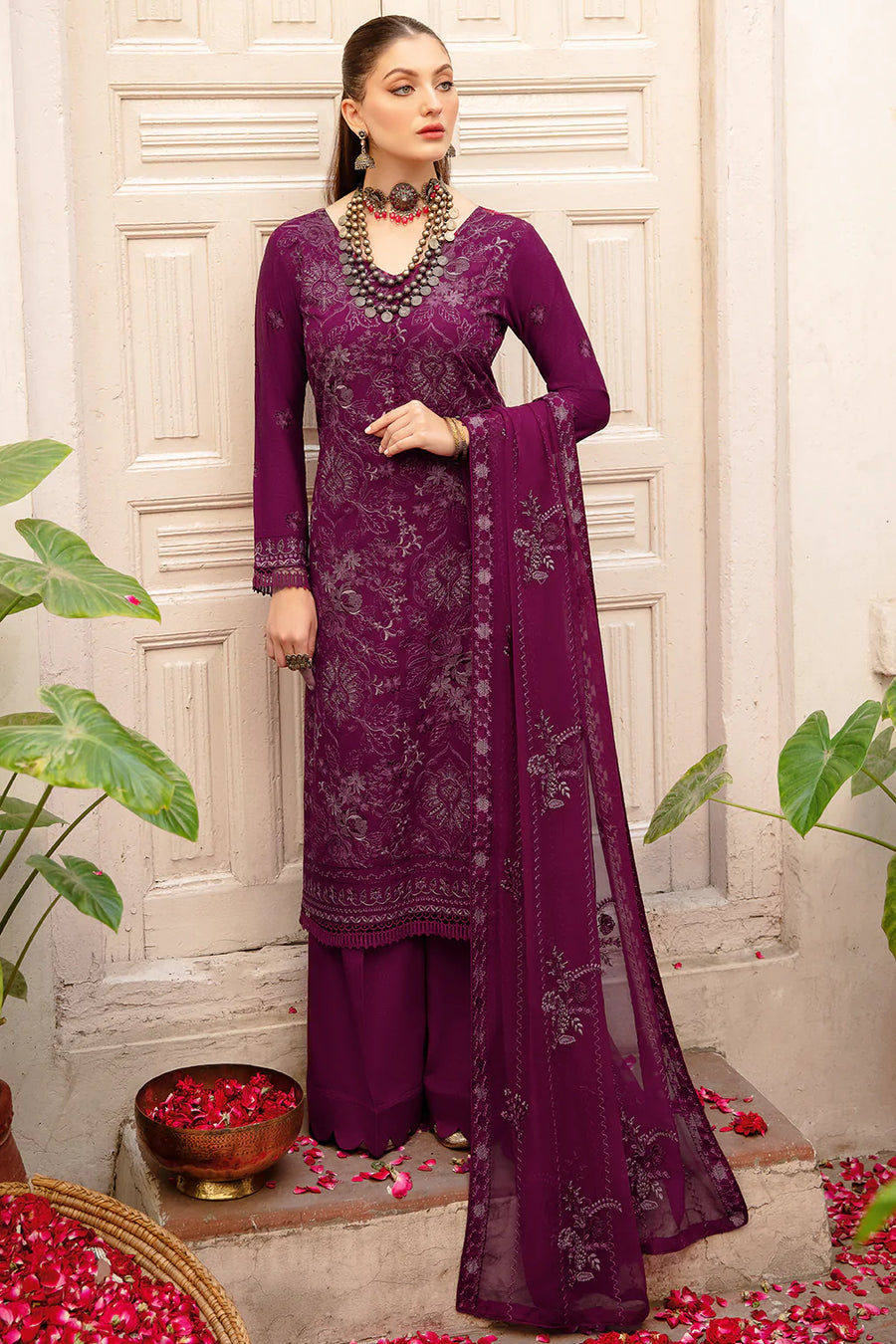 Ramsha Reet Vol-07 Embroidered Luxury Karandi Unstitched 3Pc R-703