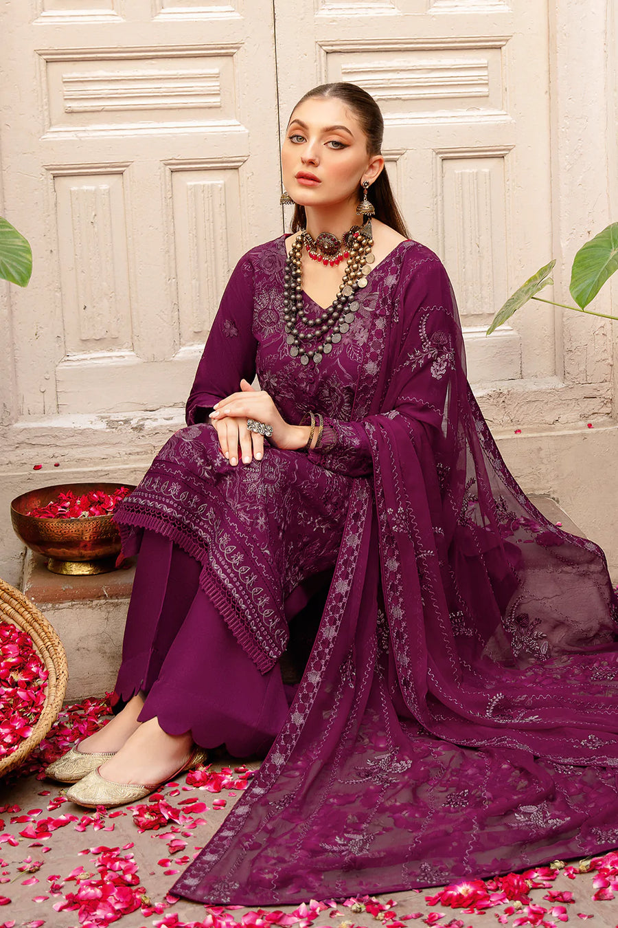 Ramsha Reet Vol-07 Embroidered Luxury Karandi Unstitched 3Pc R-703