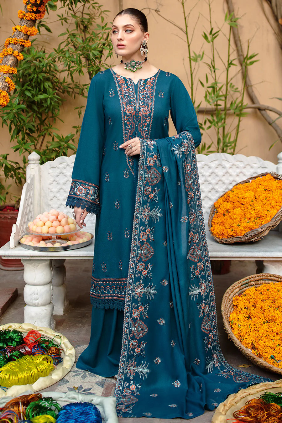 Ramsha Reet Vol-07 Embroidered Luxury Karandi Unstitched 3Pc R-707