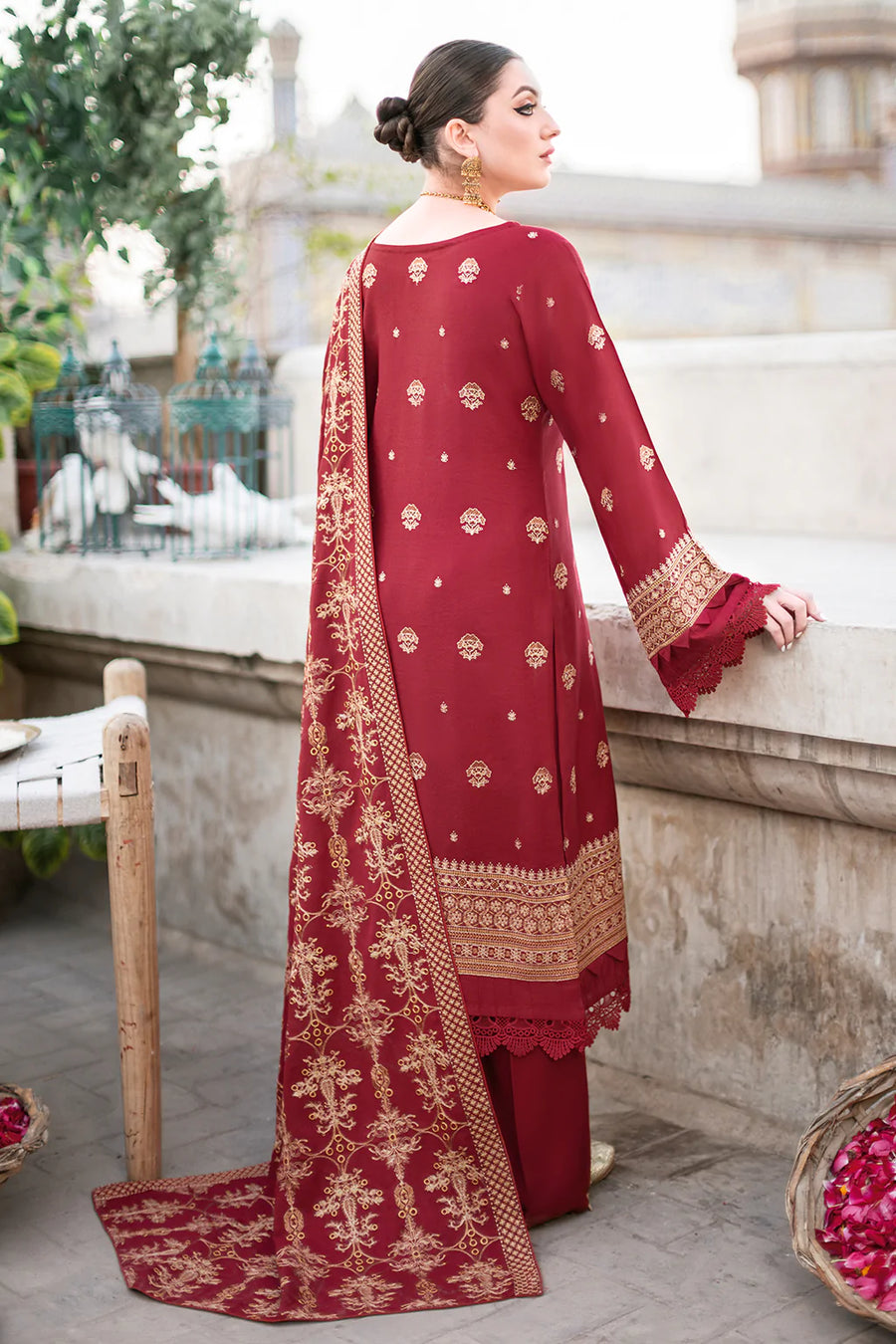 Ramsha Reet Vol-08 Embroidered Luxury Karandi Unstitched 3Pc R-802