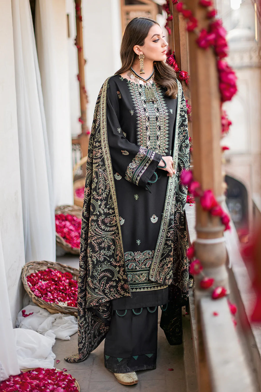 Ramsha Reet Vol-08 Embroidered Luxury Karandi Unstitched 3Pc R-803