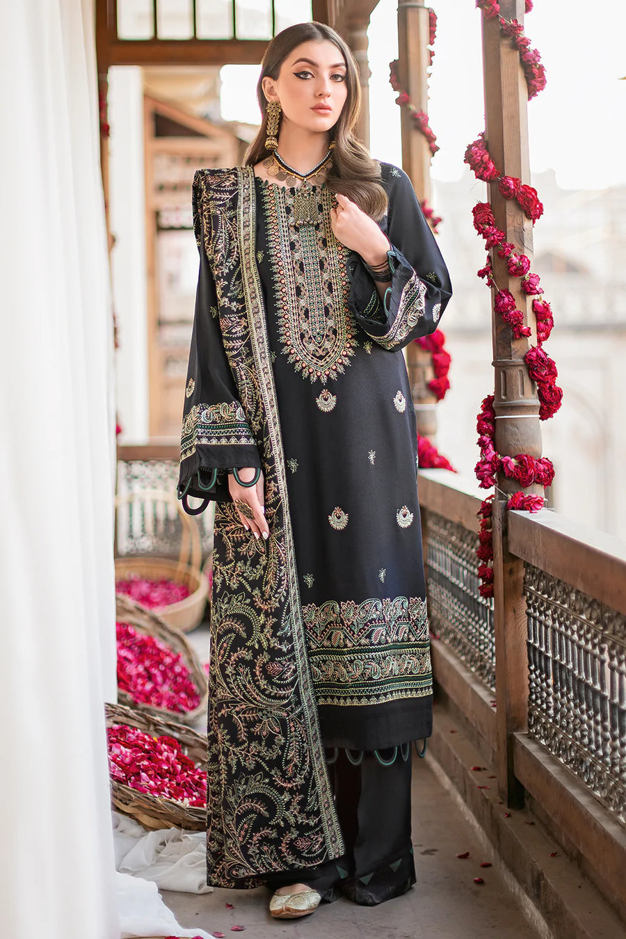 Ramsha Reet Vol-08 Embroidered Luxury Karandi Unstitched 3Pc R-803