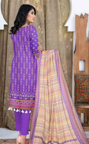 Rashk e Qamar Unstitched Digital Printed Slub Lawn 3Pc Suit REQ-01