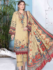 Rashk e Qamar Unstitched Digital Printed Slub Lawn 3Pc Suit REQ-02