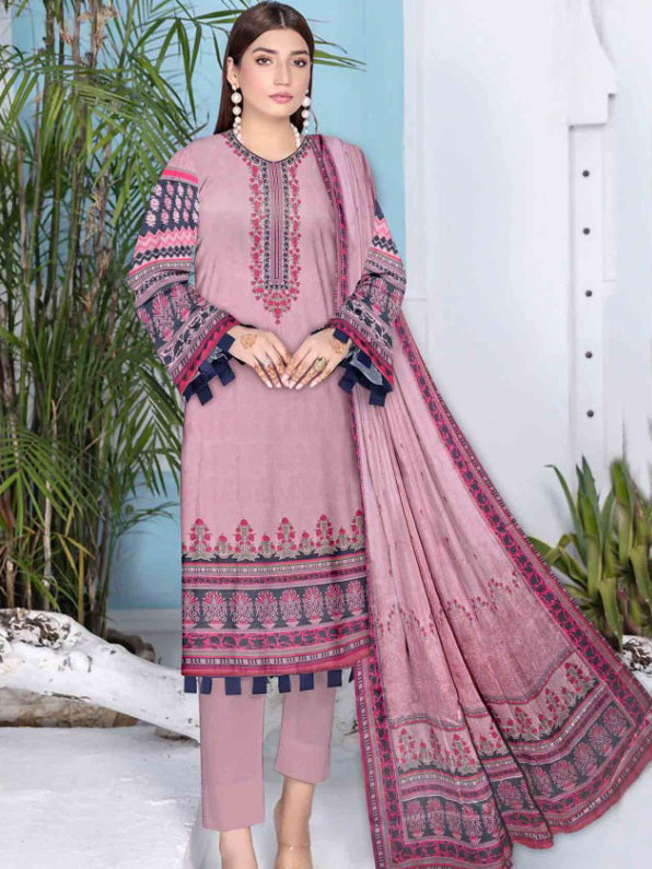 Rashk e Qamar Unstitched Digital Printed Slub Lawn 3Pc Suit REQ-03