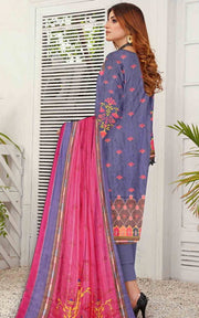 Rashk e Qamar Unstitched Digital Printed Slub Lawn 3Pc Suit REQ-07