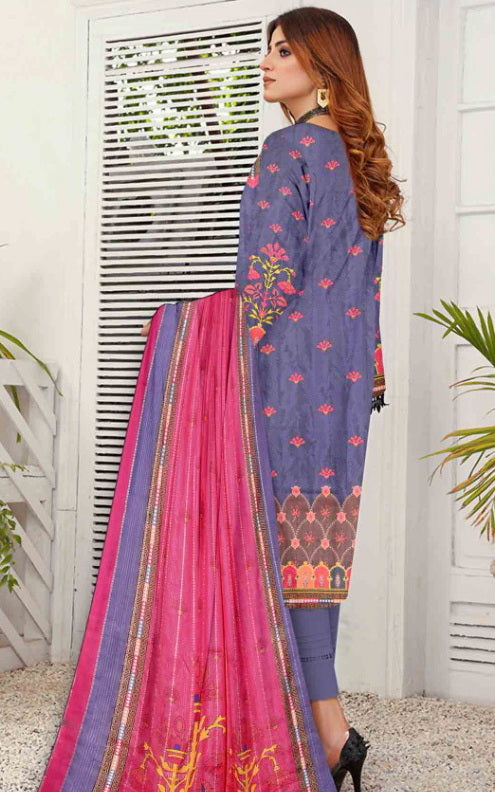 Rashk e Qamar Unstitched Digital Printed Slub Lawn 3Pc Suit REQ-07