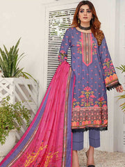 Rashk e Qamar Unstitched Digital Printed Slub Lawn 3Pc Suit REQ-07