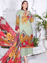 Rashk e Qamar Unstitched Digital Printed Slub Lawn 3Pc Suit REQ-11