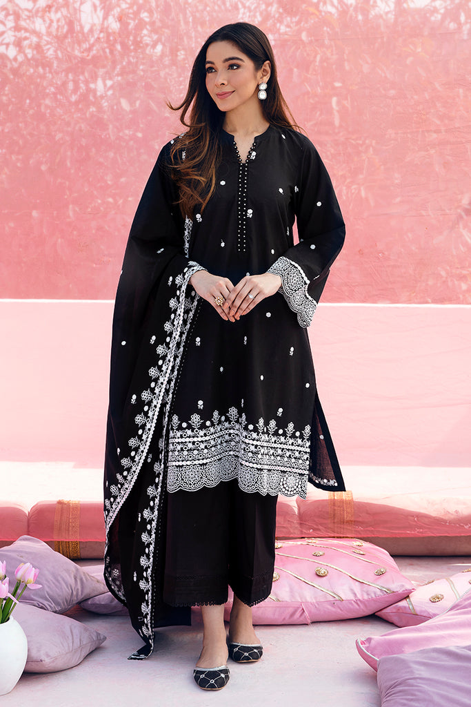 Cross Stitch Mahiri Embroidered Lawn Unstitched 3Pc Suit - RAVEN BLOOM